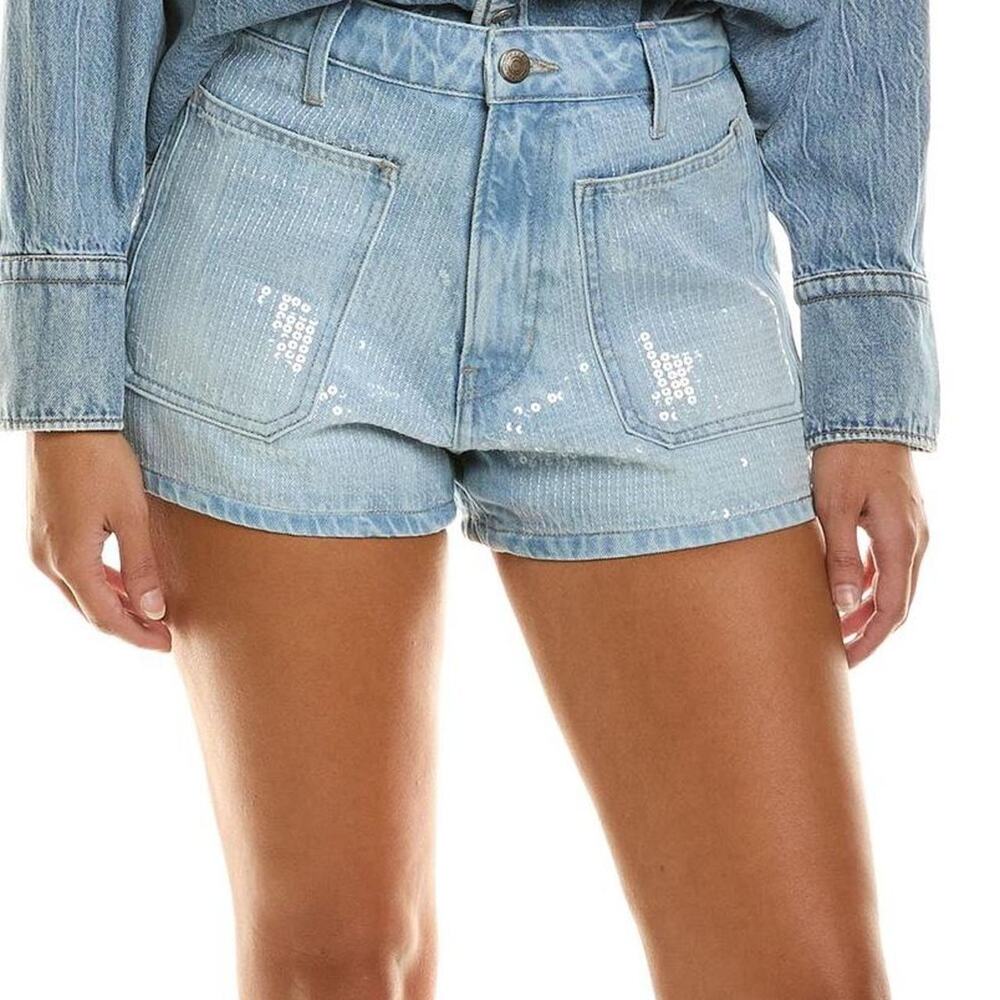 Frame blue denim shorts